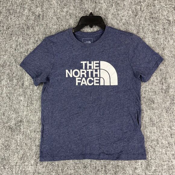 North Face Shirt Mens Small Blue Heather Basic Short-sleeve‎ Cotton Blend - Picture 1 of 9